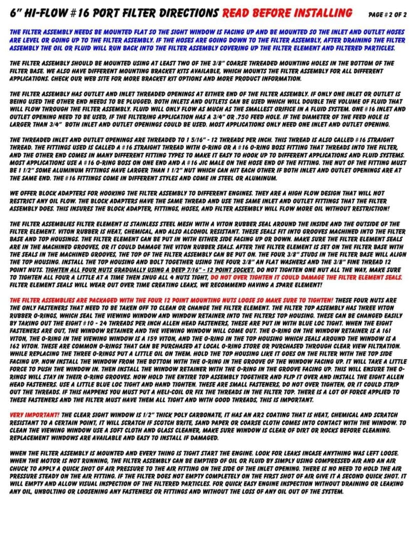 Direction Pg 2-2 for P#101-115 Dry Sump Filter (jpeg)