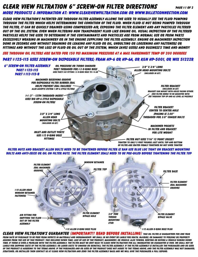 Direction Pg 1-2 for P#125 Screw-On Filter (jpeg)