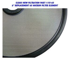 Detailed View of 6in 60 Micron Filter Element Screen P#110-60
