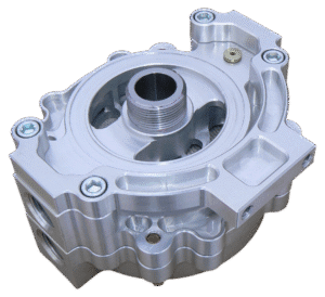 6" Filter Bracket mounted on ScrewOn P# 175 Clear Anodized Image only (png)