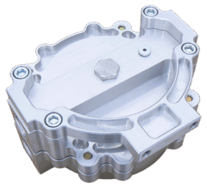 6" Filter Bracket mounted on HiFlow P# 175 Clear Anodized Image only (png)