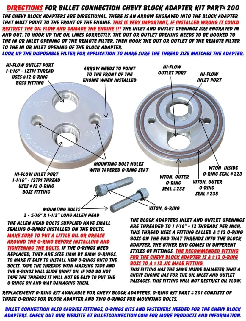 Direction Page for Chevy Block Adapter P#200 (jpeg)