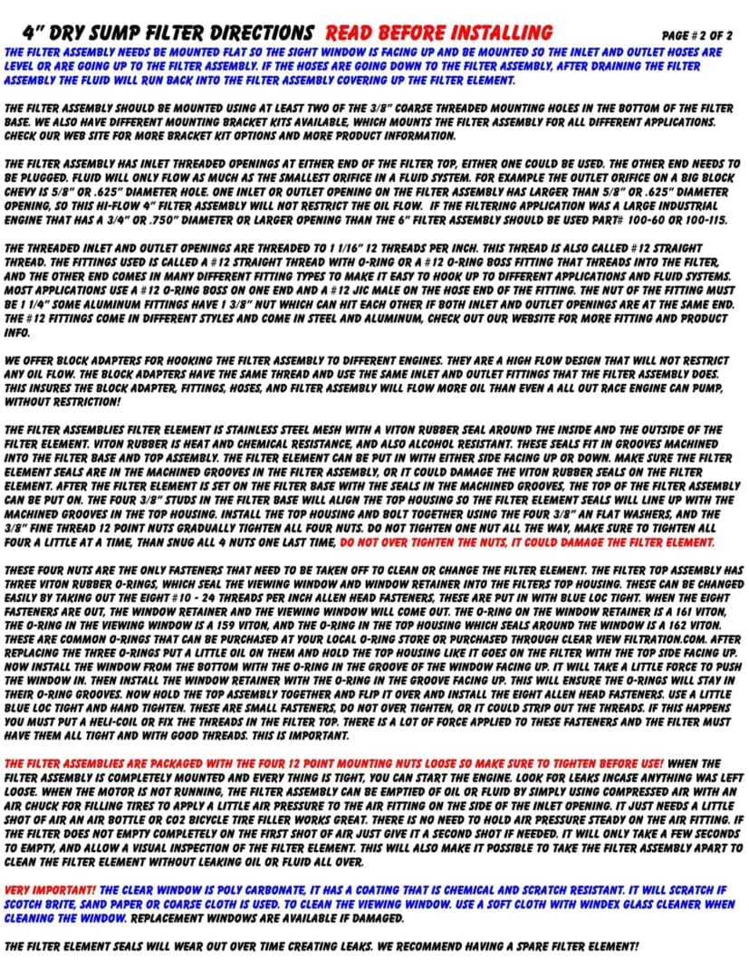 Direction Pg 2-2 for P#445-115 Dry Sump Filter (jpeg)