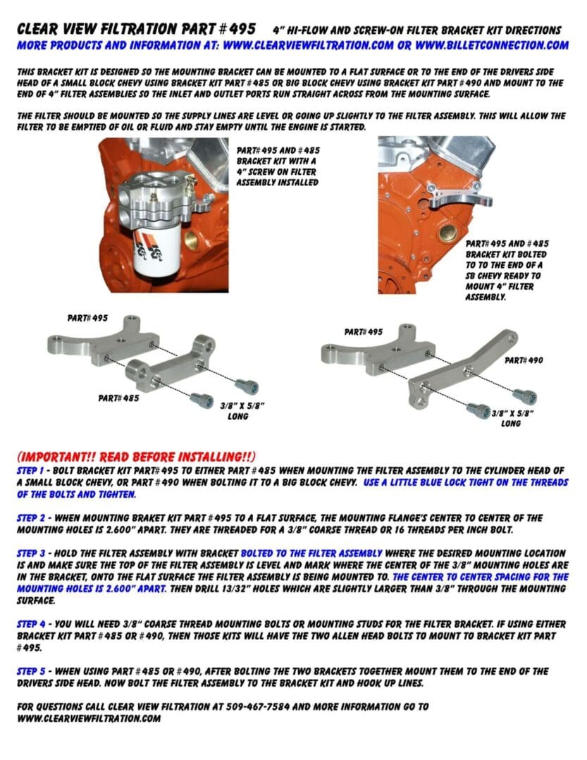 4" Filter Inline Mounting Bracket Direction Pg 1-1 for P# 495 (jpeg)