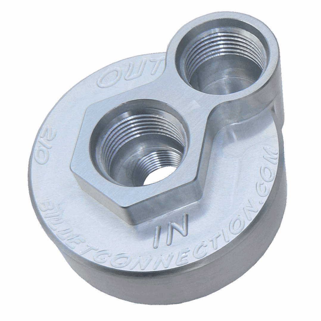 Dodge & Ford Block Adapter P# 210 Clear Anodized Image only (png)