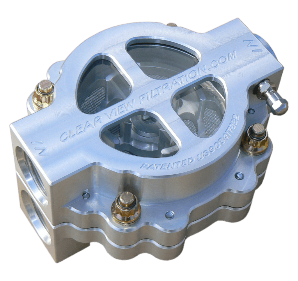 4in Dry-Sump Filter P# 445-115 Clear Anodized Image only