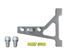 Silver metal bracket with screws and a labeled part number #100.