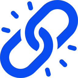 A blue broken link icon symbolizing a disconnected or broken connection.